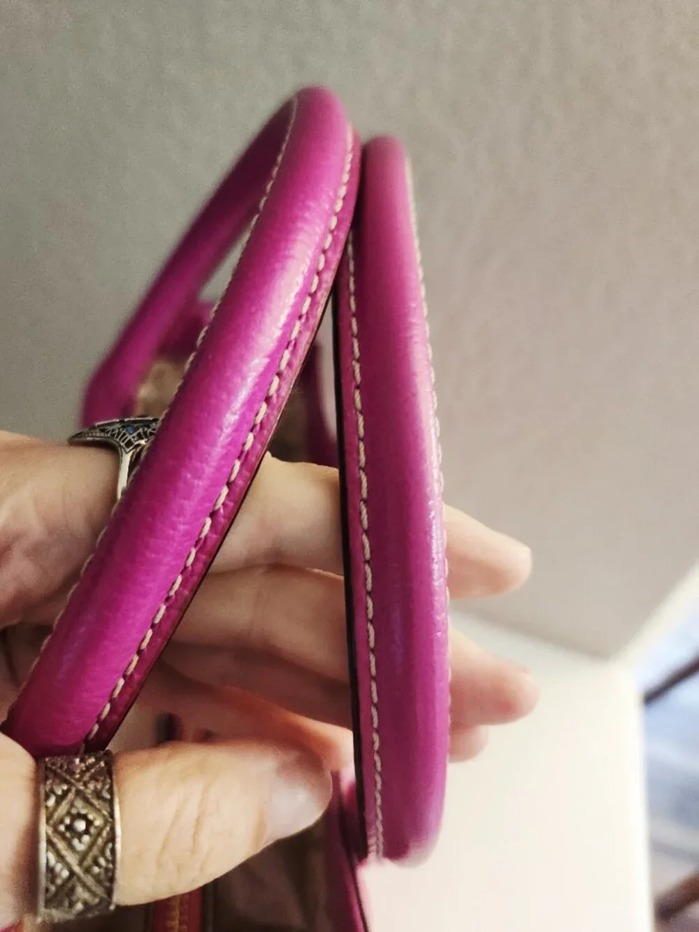 Euc Kate Spade NY Fushia Leather Satchel Handbag Purse